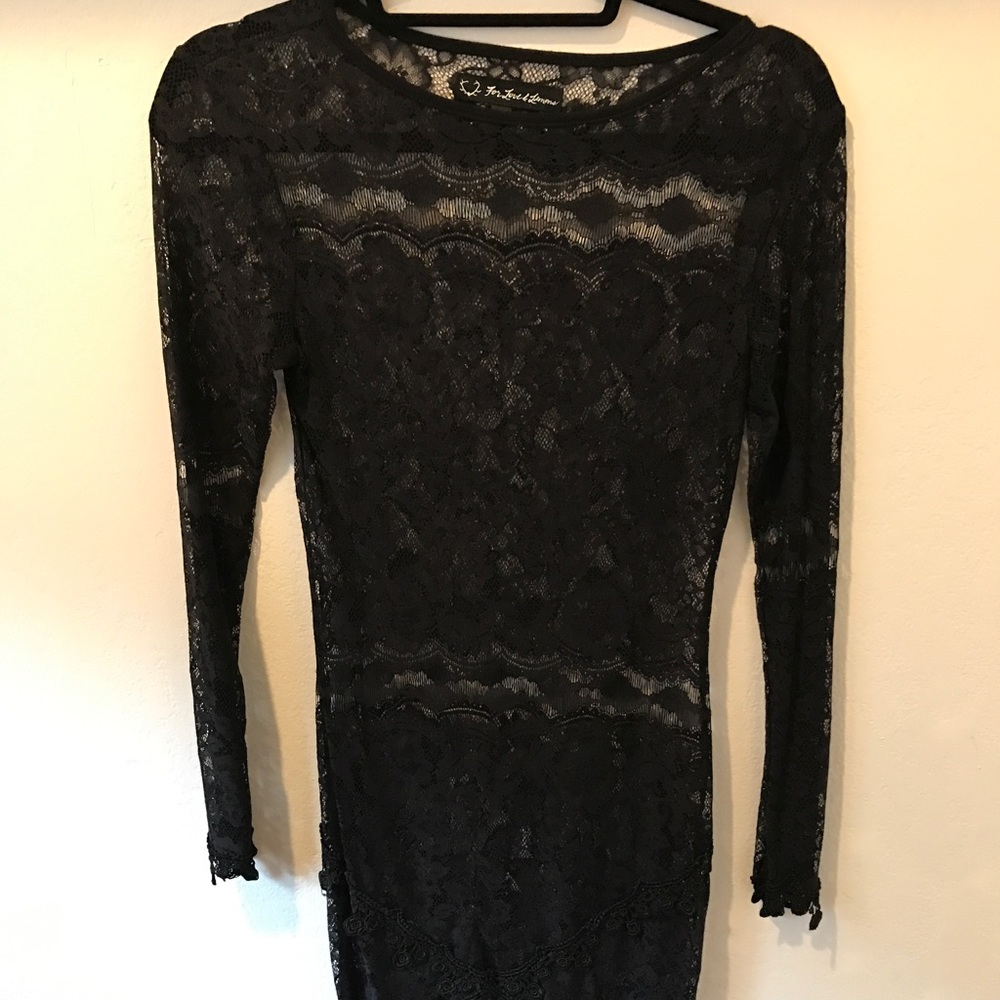 For love and lemons small black lace dress